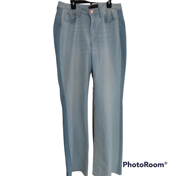 K Kardashian Denim - K Kardashian Premium Denim Boot cut Kiara Jeans Two Tone Sz 14